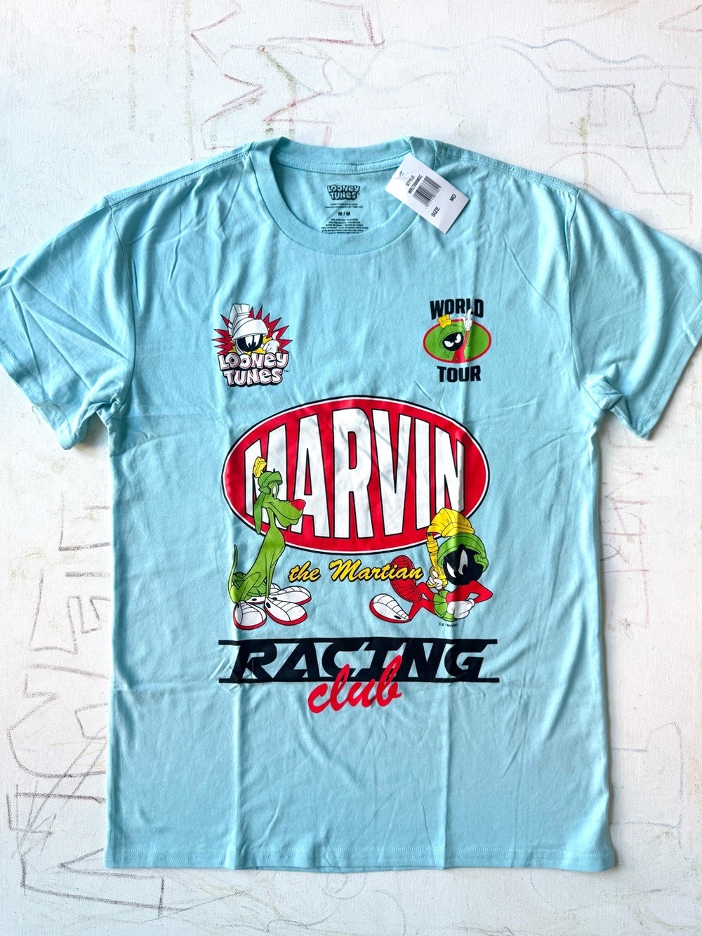 Looney Tunes Marvin the Martian Racing Club Graphic T-Shirt – Size M